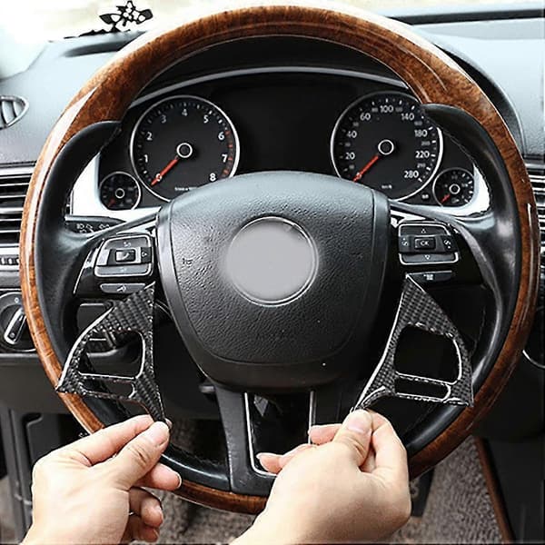 Soft Carbon Fiber Steering Wheel Button Frame Cover Trim For 2011-2018