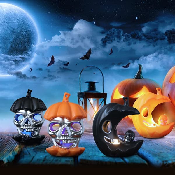 Halloween-lamper, 4 stk. Halloween dekorative lamper batteridrevne