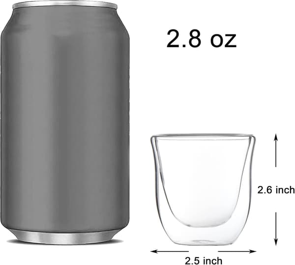 4-pak 80 ml espressokopper, dobbeltvæggede termo-isolerede espressokopper, glaskaffekopper