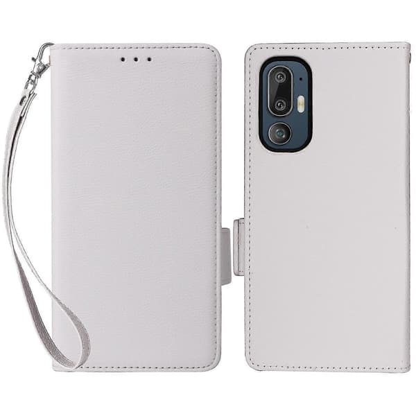 Telefondeksel til HTC U24 Pro 5G Skinnveske Hvit Hvit HTC U24 Pro 5G White HTC U24 Pro 5G