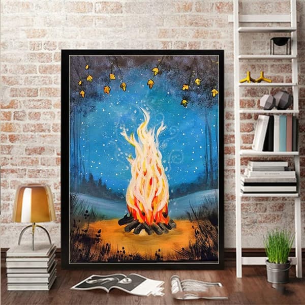 Flamme Diamantmaleri Kits til Voksne Børn Begyndere DIY Fuld Rou