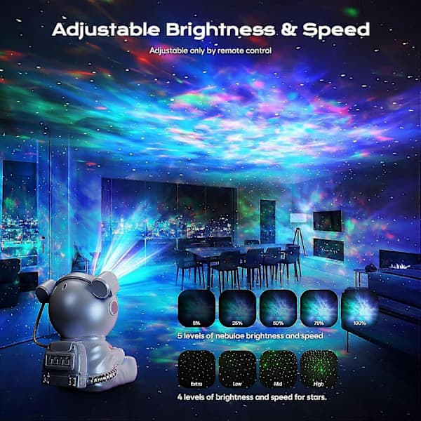 Astronaut Galaxy Projektor Stjernehimmel Nattlampe Projektor, Astronautlampe