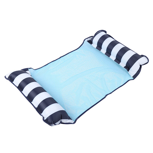 Foldable Dual Function Floating Bed Water Deck Chair Sofa Hammock Mesh Pool Accessory Light Blue