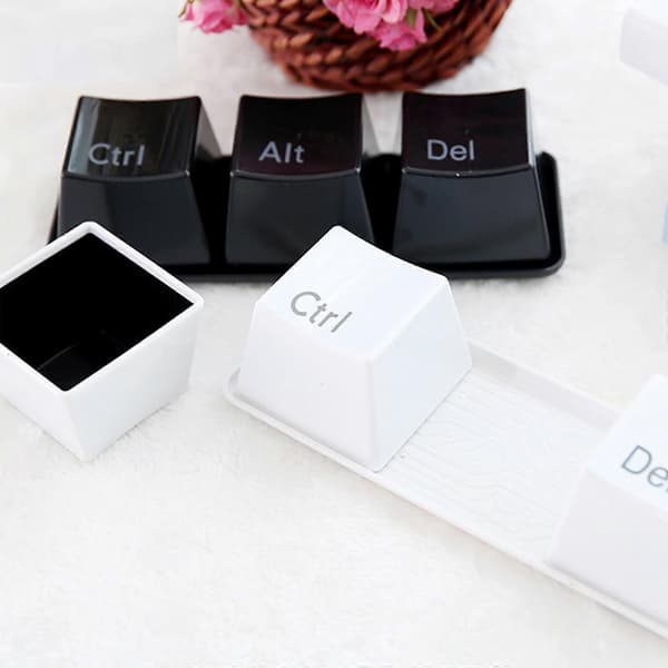 3 st Tangentbord Kaffe Te Vatten Kopp Ctrl Del Alt Nyckel Mugg Med Bricka Set, 50% Rabatt (FMY) Vit White