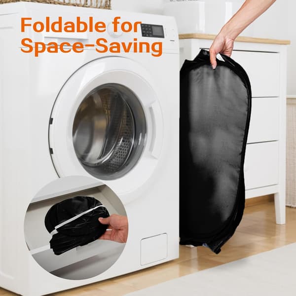 Durable Foldable Laundry Baskets, 3 Compartment Laundry Hamper with Practical Pocket, Foldable Clothes Hamper, Reinforced Carry Handles for Laundry