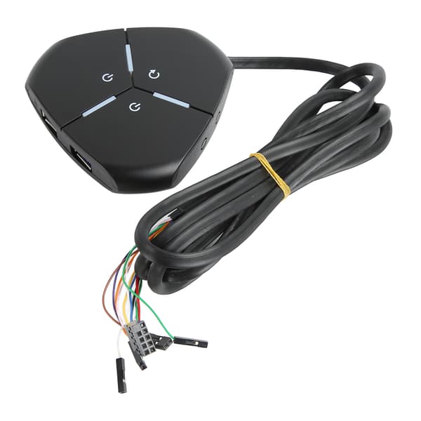 Stasjonær PC-strømbryter Dobbel bryterknapp for stasjonære datamaskiner 2 USB