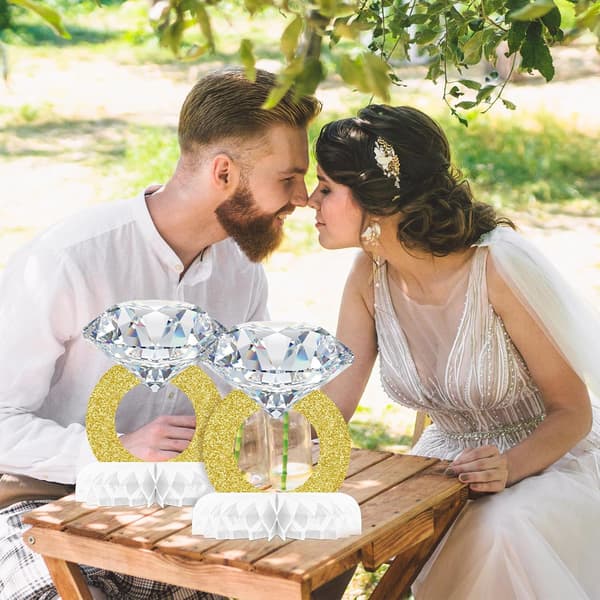9 stk diamantring midtpunkt forlovede ringer dekorasjon -