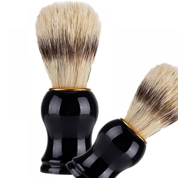 Barberkost med ekte grevlinghår (svart håndtak)