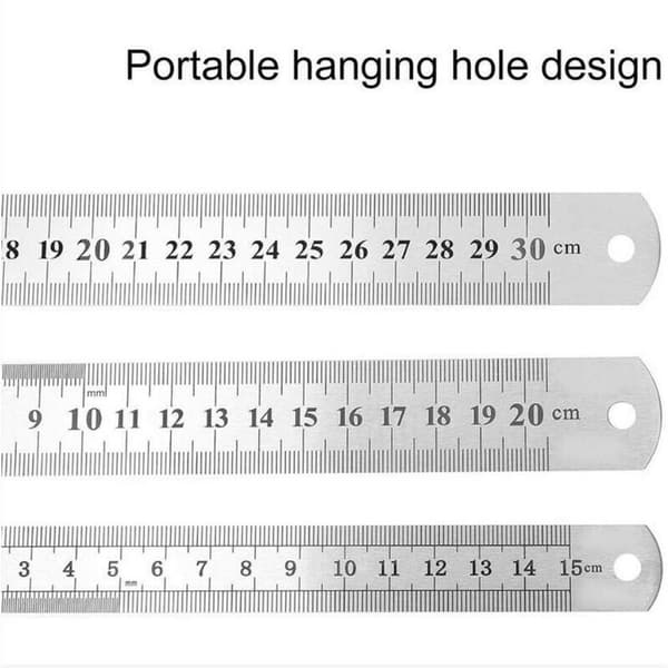 Metric Steel Ruler - 15cm, 20cm, 30cm, 3pcs.