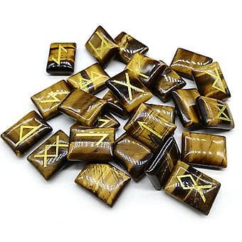 25 st Amorphous Gemstone Runes Alphabet Engraved Rune Crystals Divination Runes