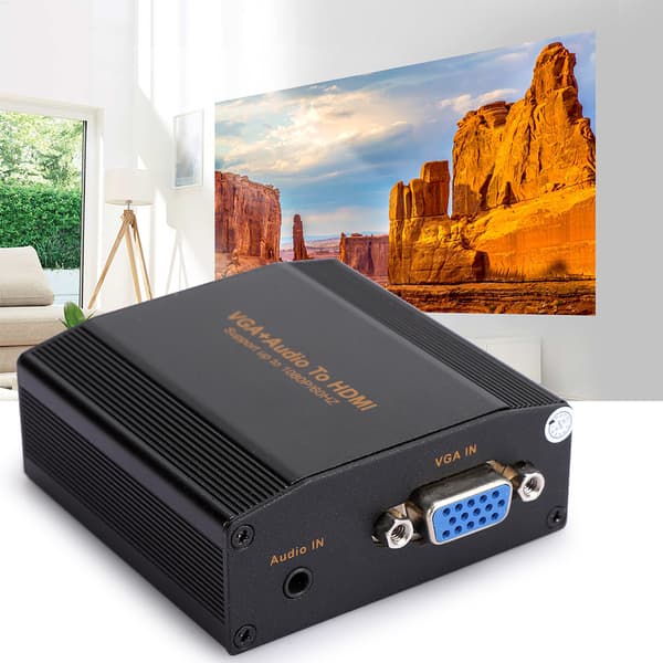 VGA+Audio til HDMI 1080P Bærbar Lydkonverteringsadapterutstyr