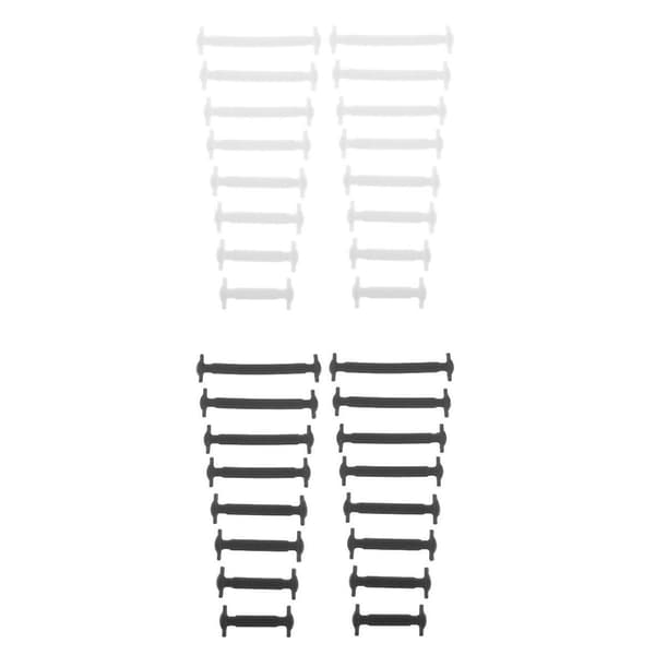32 Dele Elastiske Silikonesnørebånd Uden Binding Unisex Hvid Sort