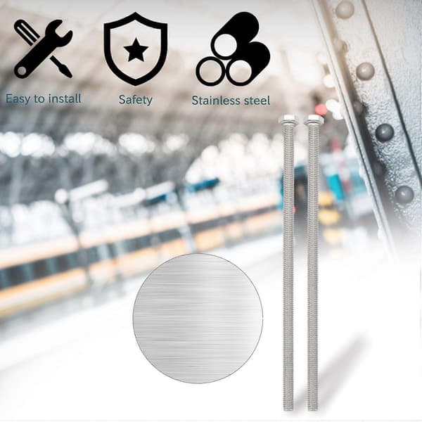 M6 x 150mm Fully Threaded Hex Bolt in Stainless Steel 4 pcs silver silver