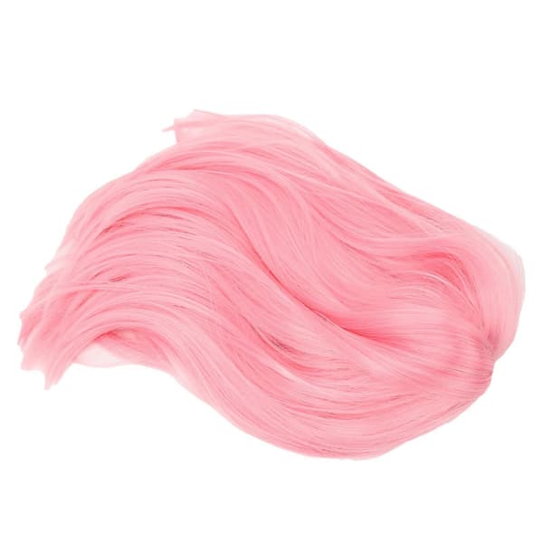 Rosa Fluffy Kort Rett Bob Parykk med Pannelugg for Studenter