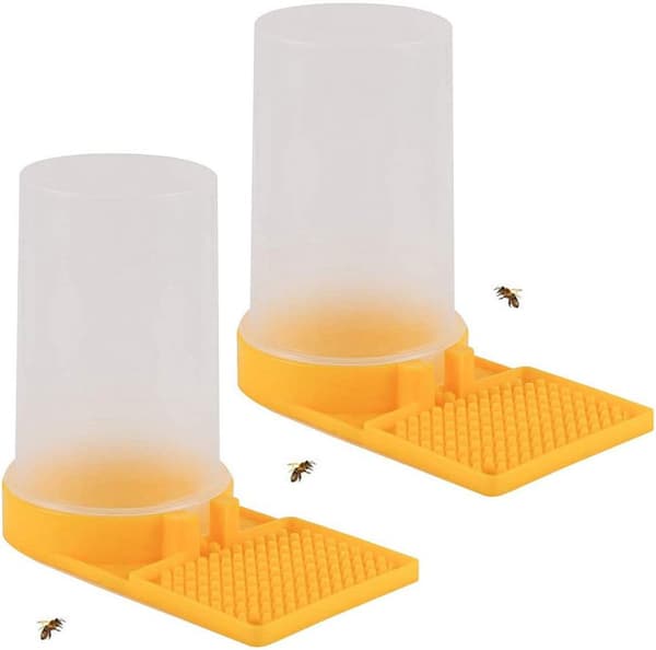 Bee Waterer, 2 Pcs Bee Entrance Feeder Floating Feeding System Water Dispenser Plastic Beehive Drinking Bowl, Beekeeping Equipment Accessories