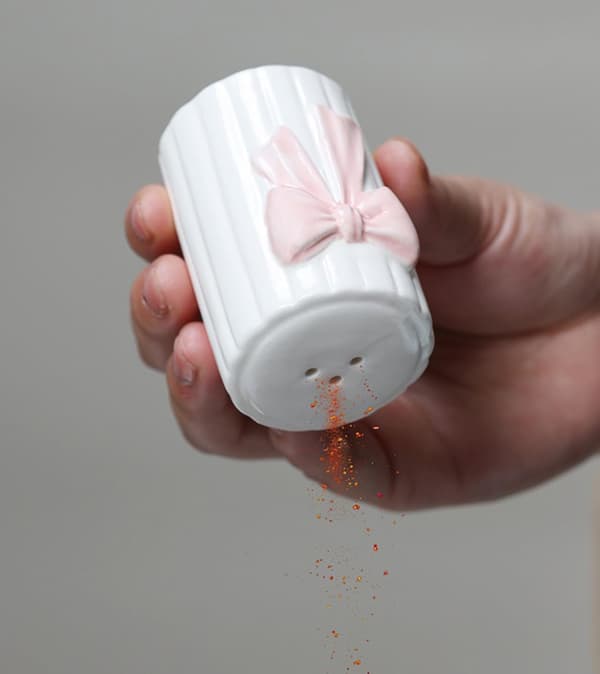 Keramisk salt- og peberbøssesæt, sløjfe krydderiglas, sæt med 2