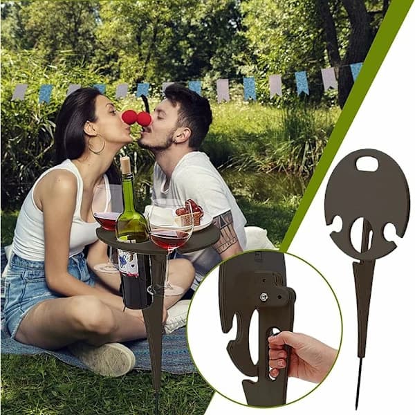 Beach Table, Picnic Wine Rack, Foldable Portable Wine Table, Foldable_tfrf