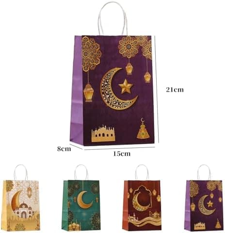 4 stk Ramadan & Eid Gaveposer i papir Multipakke, Små Ramadan Eid Ramadan Eid