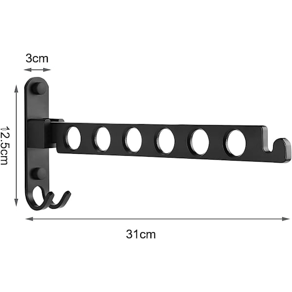 Wall Mounted Clothes Hanger, Wall Mounted Drying Rack, 90° Rotation