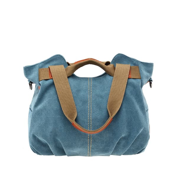 Canvas-håndtaske til kvinder, vintage fritidstaske