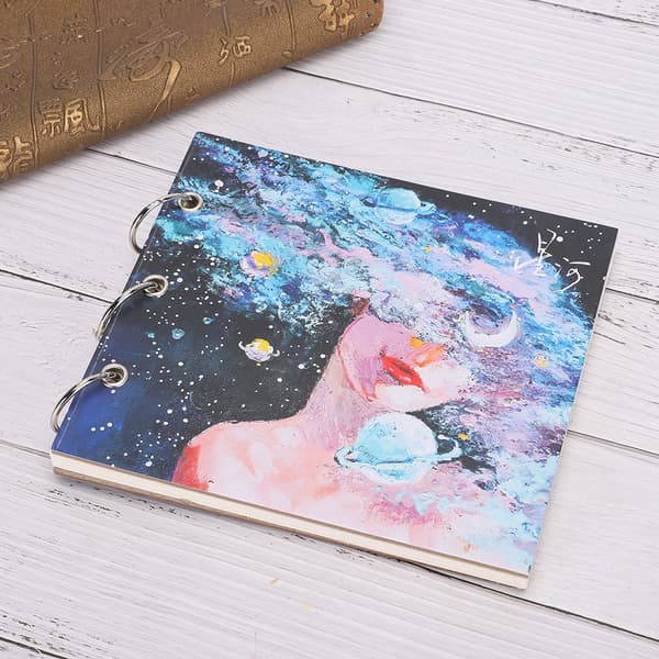 Sketch Paper Diary Notebook Drawing Coloring Book Stationery Dotted Line Ring-bound (White Cardboard)