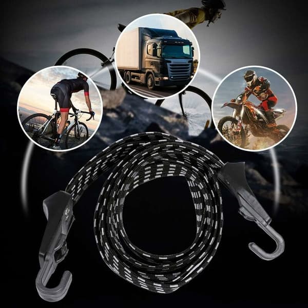 Sykkelstropp, strikk for bagasjebrett, 2 stk 3-i-1 multifunksjonell fast strikksnor med krok (68 cm)-