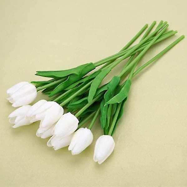 20 stk. hvide 13,8 tommer kunstige tulipanblomster