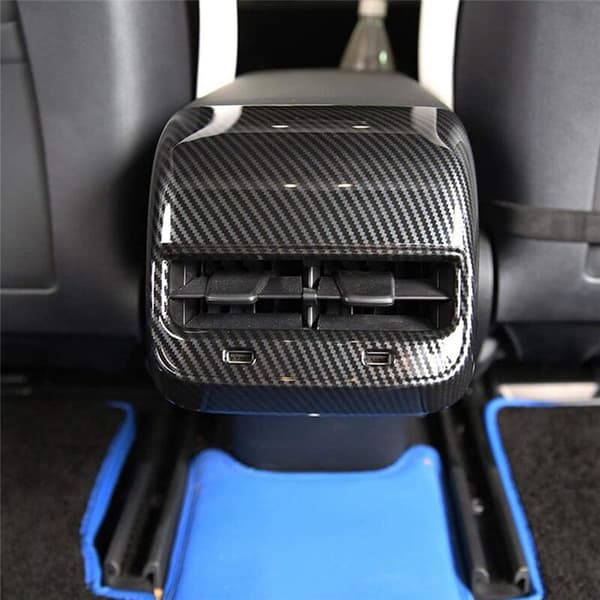 Rear Air Vent Outlet Cover for Model 3 Y 2017-2023, Fiber Pattern