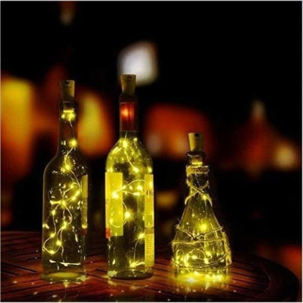LED Bottle String Lights 10 Pcs 1M 10 LED Flexible Copper Wire String Lights for Halloween Christmas Party Wedding Garden Decoration