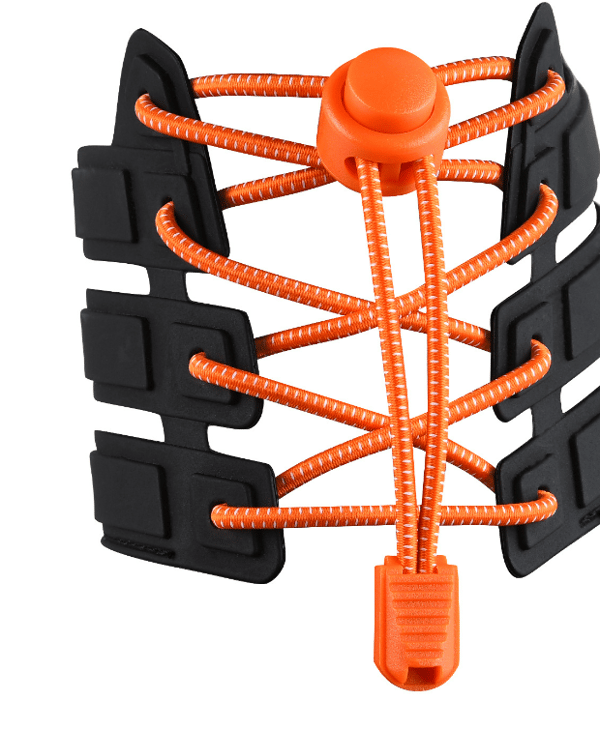 (Farve Orange) (1 Par) Elastiske Snørebånd med Snørelås - Intet Behov for at Binde Sko