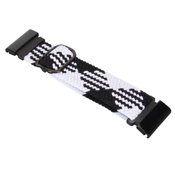 Nylon Urrem Udskiftning Elastisk Åndbar Væv Justerbar 26 mm Spænde Urrem til Vertix 2 Sort Hvid_tfrf