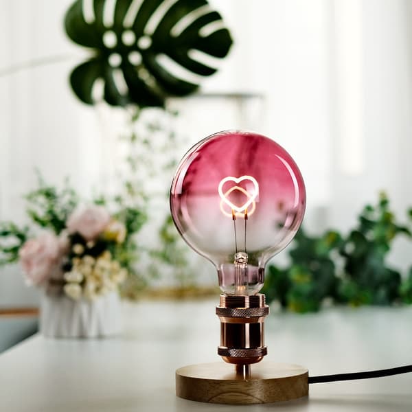 LED-lyskilde Stor Globe Edison-pære G125 Rosa Farve Hjerteglødetråd