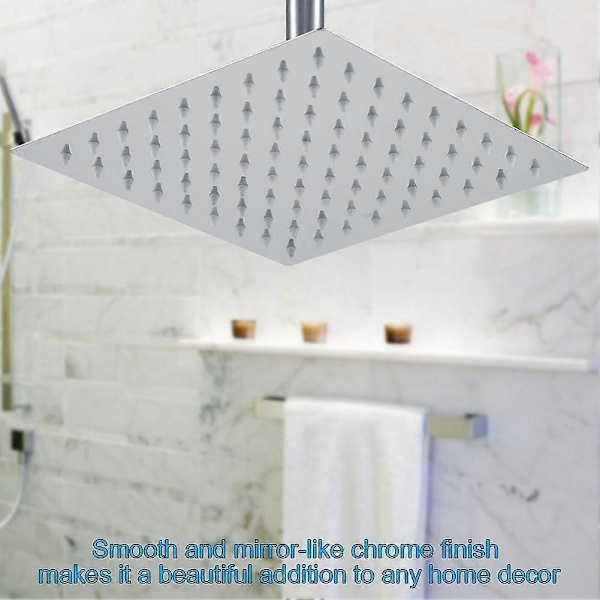 8 tommer firkantet topbruser i rustfrit stål til badeværelse, forkromet regnbruserhoved