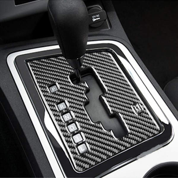 For Dodge Challenger 2008-2014 Car Accessories Carbon Fiber Console Gear Shift Box Decal Panel Sticker, Black