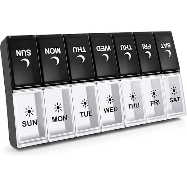 Daily Pill Organizer 2 Times a Day Large Weekly Morning-Evening Pill Box