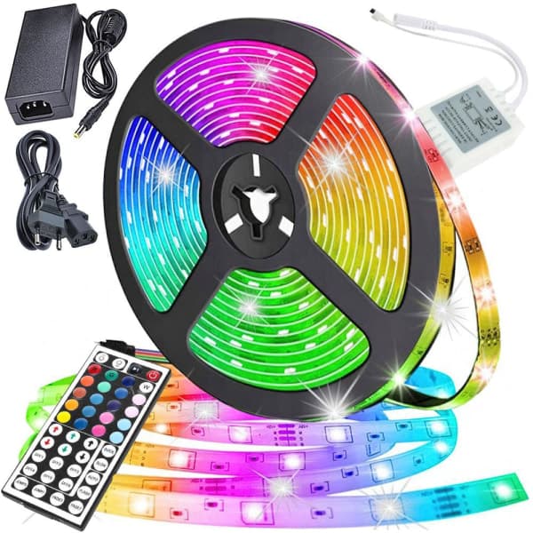 5 meter LED-stripe med RGB / Lyslenke / LED-stripe multifarge
