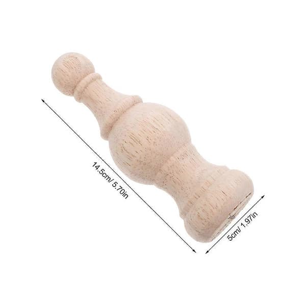 Wood Finials Bed Post Toppers for Furniture Decoration 2pcs Solid Khaki Wood