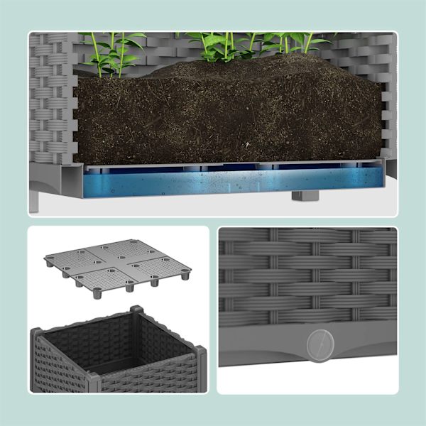 Rattan-look planter box 2530