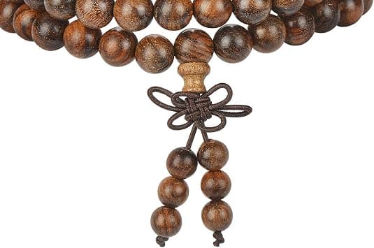Gyldent sandeltræsarmbånd 8mm 108stk sunkne Buddha perler til mig