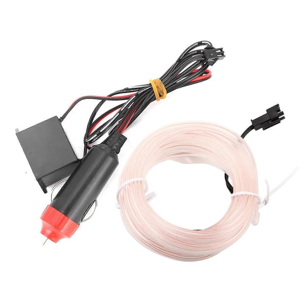 Dekorativ lysstrimmel til bil, interiørbelysning, Auto LED EL Koldlampe, modificeringsdele 4 meter Hvid