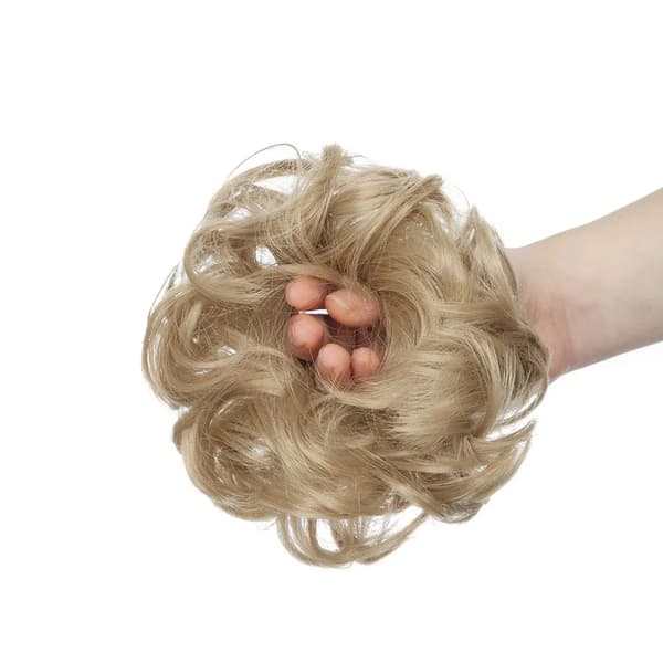 Hår Extensions Hårstykke Scrunchie Opsætninger Messy Hestehale Knold Bølget VOLUMINØS Hår Extensions Askeblond