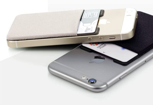 4 korttipaikkaa, itseliimautuva pussi, itseliimautuva matkapuhelinlompakko, tarralompakko iPhonelle, Galaxylle, Sinji Pouch Basic 4