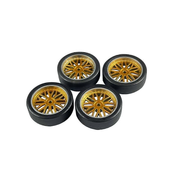 4 stk. 32 mm RC dæk hjul dæk til LDRC AE86 1/18 RC bil opgraderingsdele tilbehør gul Yellow