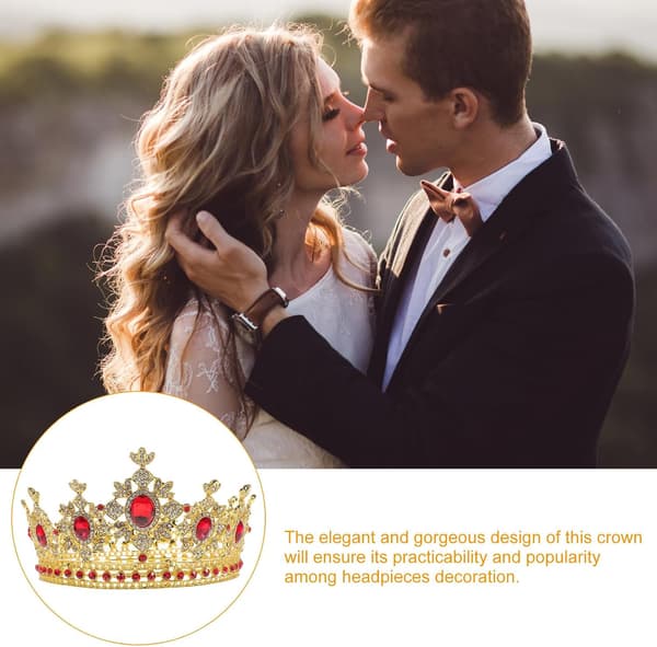 brudekrone bryllupskrone med rhinestone, rund fra legering -