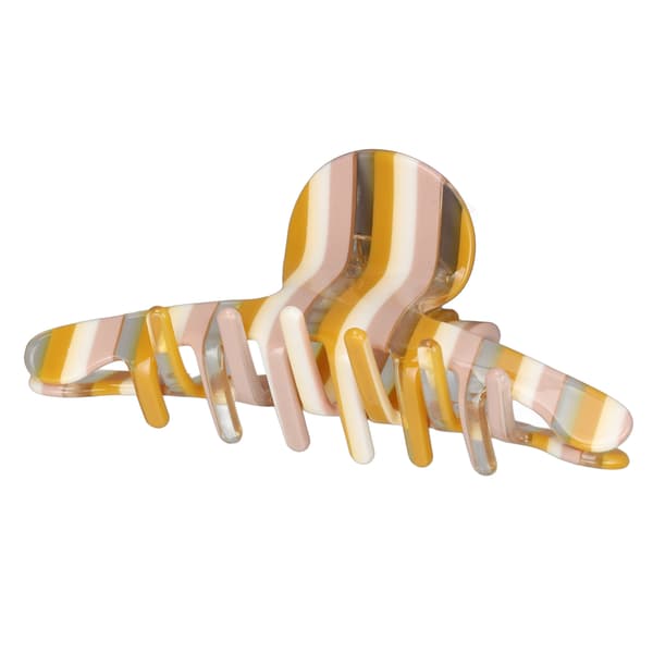 Hårklemmer for kvinner Retro hule kloklemmer Medium Elegant Søt Mote Kloklemme for ansiktsvask Morgen Skjønnhet Gule striper