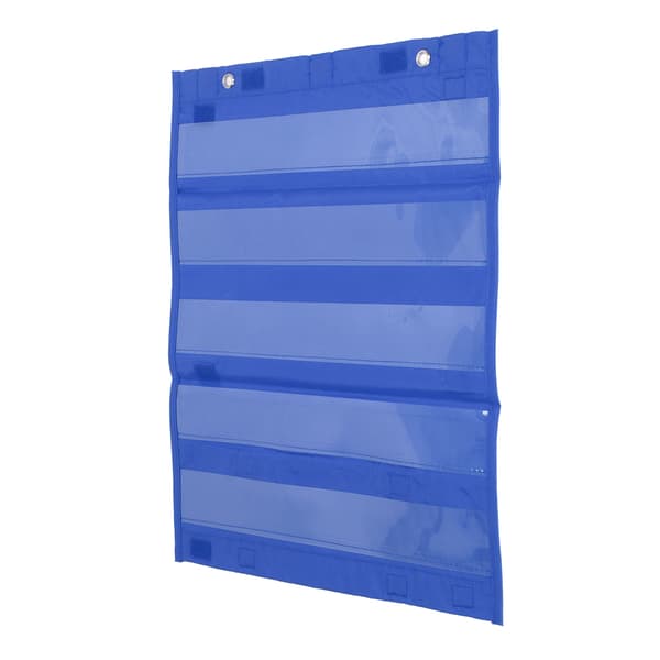 Magnetic Pocket Chart for Students 5 Rows Transparent Pockets Schedule Pocket Chart for Homeschooling Activities Blue