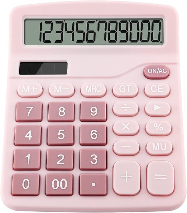 Standardfunktionell skrivbordsräknare (rosa), skrivbordsräknare för studenter Rosa Pink