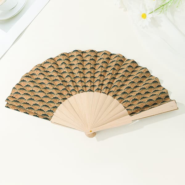 (Berg och prästkragar) 2-pak lille sammenklappelig håndventilator, retro bambusventilator, dans, forestilling, dekorativ