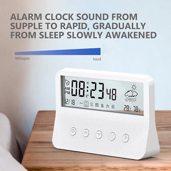 Electric Alarm Clock Table Silent Clock Analog Alarm Clock Desk Alarm Clock Desk Clock White 12.8X8.7X3CM