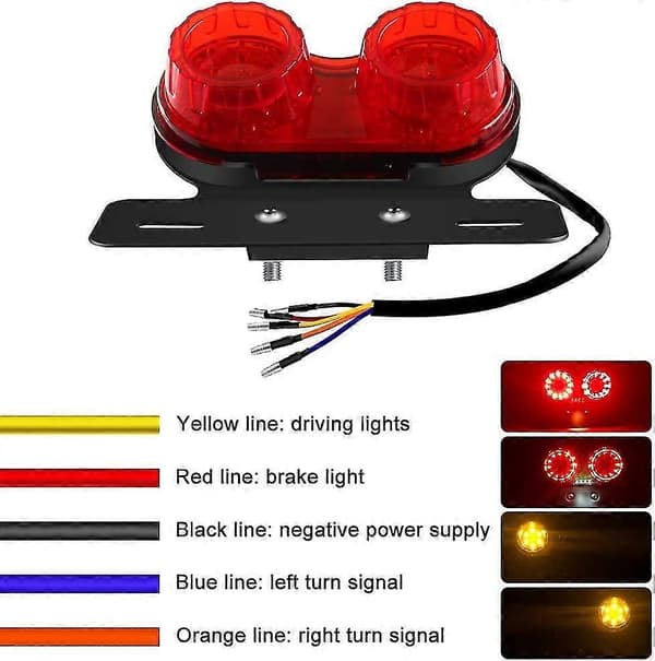 Motorcycle LED Taillight Brake Turn Signal License Plate Holder